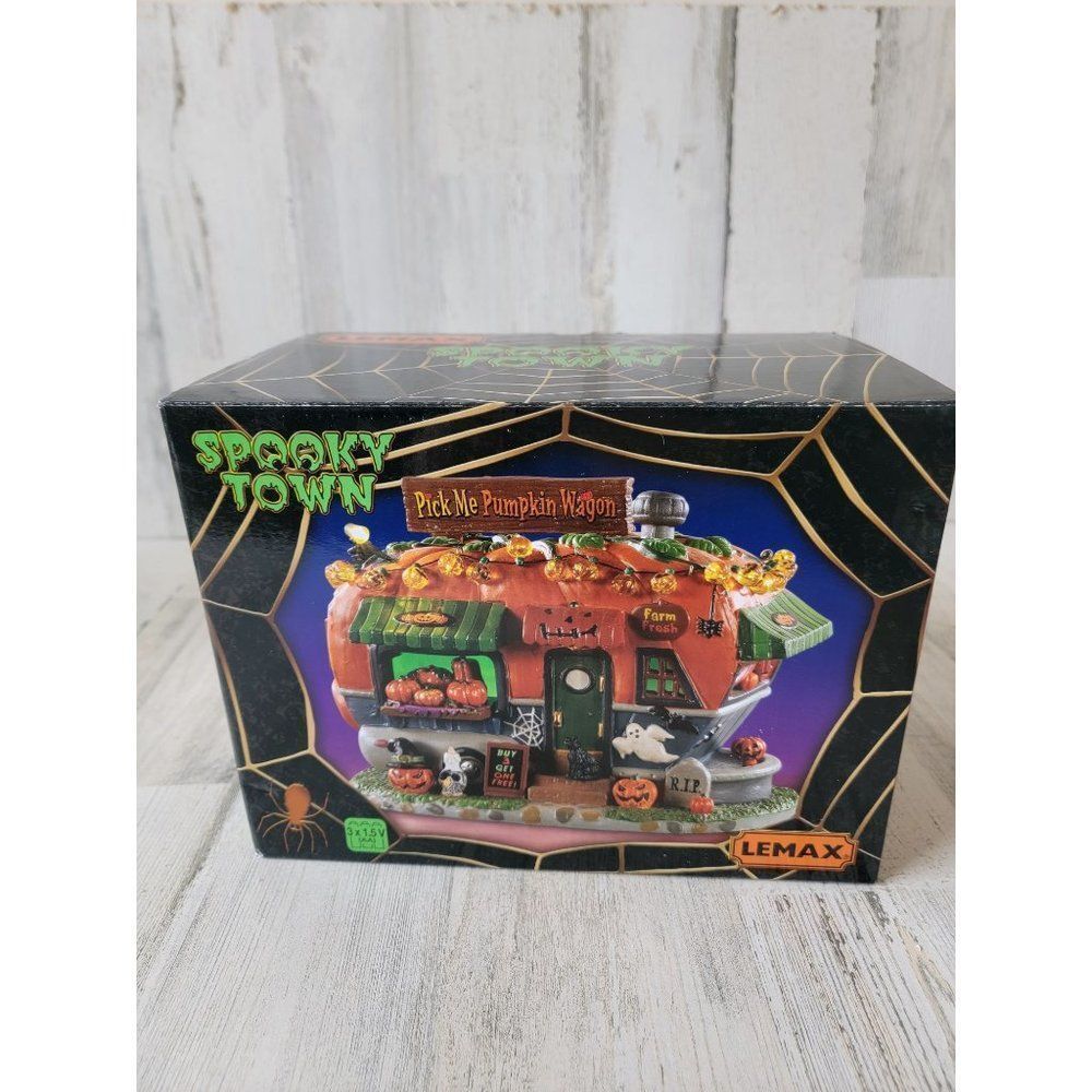 Spooky town lemax pick me pumpkin wagon 2019 Village Halloween‎ accessory